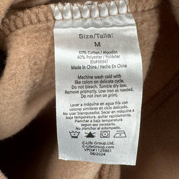 Disney Mickey Crew Neck Sweatshirt Tan With Floral Graphics Womens M - Picture 8 of 10